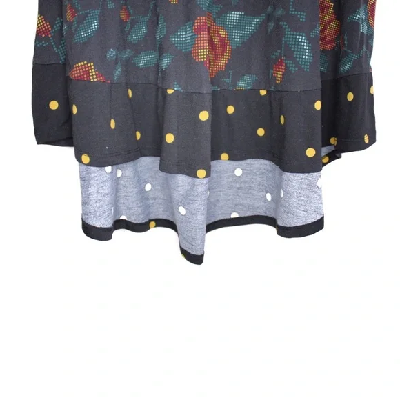 Floral Flowy Pull On Mixed Pattern Oversized Short Sleeve Dress Small Medium - Picture 3 of 6